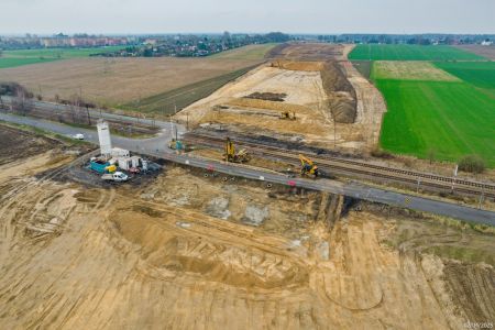 Wre robota na placu budowy drogi S1 Koszowy (Mysłowice) - węzeł Bieruń
