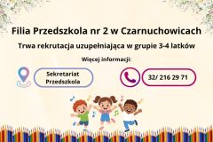 Rekrutacja uzupełniająca do przedszkola w Czarnuchowicach