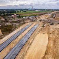 Budowa drogi S1 - Kosztowy - Bieruń - 29 września 2025 (zdjęcia z lotu ptaka) (2)
