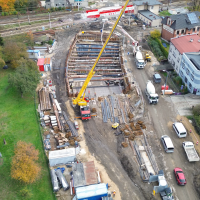 Budowa tunelu pod torami kolejowymi na ulicy Wawelskiej - 17 października 2025 (12)
