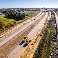 Budowa drogi S1 - Kosztowy - Bieruń - 23 października 2025 (zdjęcia z lotu ptaka) (6)
