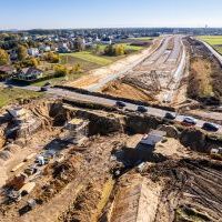 Budowa drogi S1 - Kosztowy - Bieruń - 23 października 2025 (zdjęcia z lotu ptaka) (4)