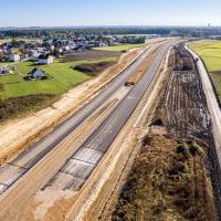 Budowa drogi S1 - Kosztowy - Bieruń - 23 października 2025 (zdjęcia z lotu ptaka) (3)