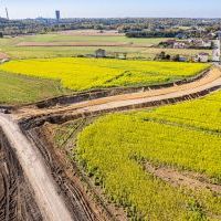 Budowa drogi S1 - Kosztowy - Bieruń - 23 października 2025 (zdjęcia z lotu ptaka) (1)