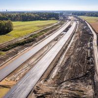 Budowa drogi S1 - Kosztowy - Bieruń - 23 października 2025 (zdjęcia z lotu ptaka) (9)