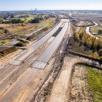 Budowa drogi S1 - Kosztowy - Bieruń - 23 października 2025 (zdjęcia z lotu ptaka) (6)