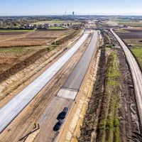 Budowa drogi S1 - Kosztowy - Bieruń - 23 października 2025 (zdjęcia z lotu ptaka) (4)