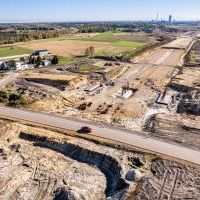 Budowa drogi S1 - Kosztowy - Bieruń - 23 października 2025 (zdjęcia z lotu ptaka) (3)