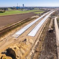 Budowa drogi S1 - Kosztowy - Bieruń - 23 października 2025 (zdjęcia z lotu ptaka) (8)