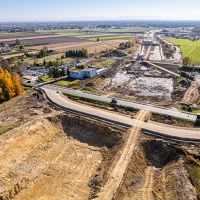 Budowa drogi S1 - Kosztowy - Bieruń - 23 października 2025 (zdjęcia z lotu ptaka) (2)