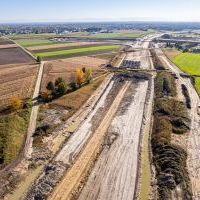 Budowa drogi S1 - Kosztowy - Bieruń - 23 października 2025 (zdjęcia z lotu ptaka) (1)