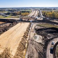 Budowa drogi S1 - Kosztowy - Bieruń - 23 października 2025 (zdjęcia z lotu ptaka) (9)