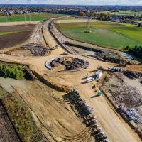 Budowa drogi S1 - Okolice Bijasowic i Zarzyny -3 listopada 2025 (zdjęcia z lotu ptaka) (4)