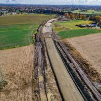 Budowa drogi S1 - Okolice Bijasowic i Zarzyny -3 listopada 2025 (zdjęcia z lotu ptaka) (2)