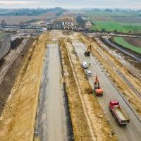 Budowa drogi S1 - Kosztowy - Bieruń - grudzień 2025 (zdjęcia z lotu ptaka) (12)