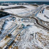Budowa drogi S1 - Okolice Bijasowic i Zarzyny - styczeń 2026 (zdjęcia z lotu ptaka) (4)