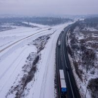 Budowa drogi S1 - Kosztowy - Bieruń - styczeń 2026 (zdjęcia z lotu ptaka) (3)