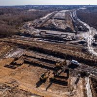 Budowa drogi S1 - Kosztowy - Bieruń - luty 2026 (zdjęcia z lotu ptaka) (11)