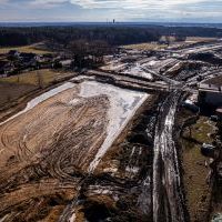 Budowa drogi S1 - Kosztowy - Bieruń - luty 2026 (zdjęcia z lotu ptaka) (3)