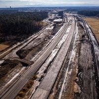 Budowa drogi S1 - Kosztowy - Bieruń - luty 2026 (zdjęcia z lotu ptaka) (12)