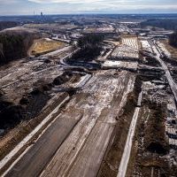 Budowa drogi S1 - Kosztowy - Bieruń - luty 2026 (zdjęcia z lotu ptaka) (10)