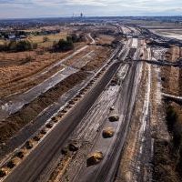 Budowa drogi S1 - Kosztowy - Bieruń - luty 2026 (zdjęcia z lotu ptaka) (4)