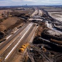 Budowa drogi S1 - Kosztowy - Bieruń - luty 2026 (zdjęcia z lotu ptaka) (2)