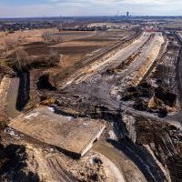 Budowa drogi S1 - Kosztowy - Bieruń - luty 2026 (zdjęcia z lotu ptaka) (1)