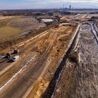 Budowa drogi S1 - Kosztowy - Bieruń - luty 2026 (zdjęcia z lotu ptaka) (7)