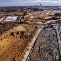 Budowa drogi S1 - Kosztowy - Bieruń - luty 2026 (zdjęcia z lotu ptaka) (6)