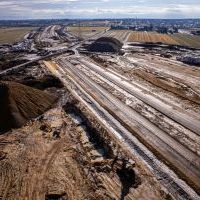 Budowa drogi S1 - Kosztowy - Bieruń - luty 2026 (zdjęcia z lotu ptaka) (1)