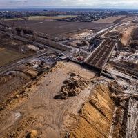 Budowa drogi S1 - Kosztowy - Bieruń - luty 2026 (zdjęcia z lotu ptaka) (8)