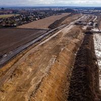 Budowa drogi S1 - Kosztowy - Bieruń - luty 2026 (zdjęcia z lotu ptaka) (6)